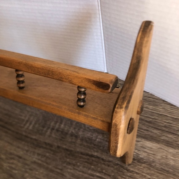 Vtg Solid Wood Skinny Wall Shelf - Picture 5 of 12